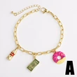 AS jewelry new hot selling oil dripping donut dollar pendant bracelet hand jewelry brf44 bracelet