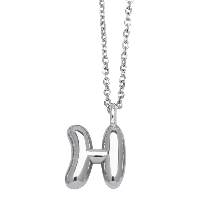 European and American hot-selling jewelry 26 English letters pendant necklace hip-hop smooth gold-plated clavicle chain nkp13