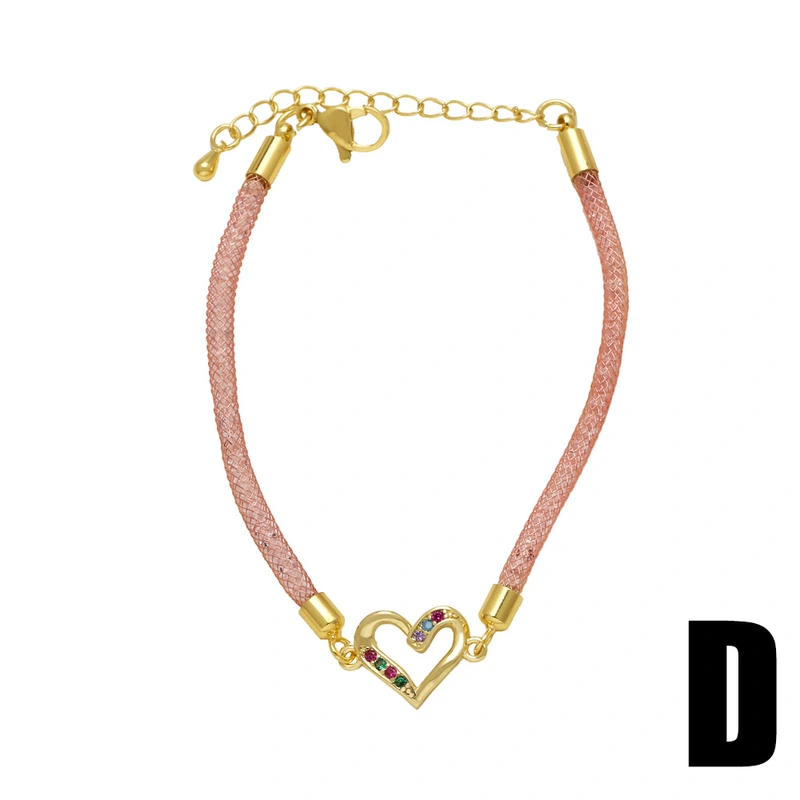 AS jewelry Europe and the United States hot selling Valentine's Day love heart pendant copper plated real gold hand jewelry bracelet female bre24