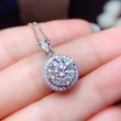  Korean exquisite imitation moissanite necklace super flash round live broadcast hot pendant simple light luxury women's necklace