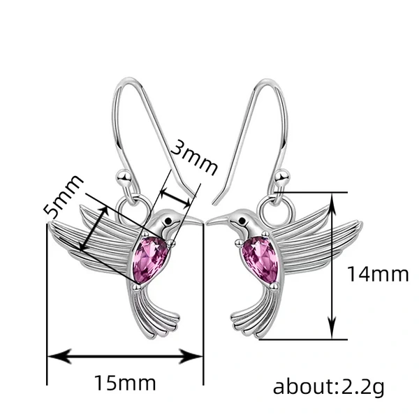 European and American Retro Bird Earrings Women's Fashion Animal Hummingbird Earrings Cute Mini Ear Hooks Women
