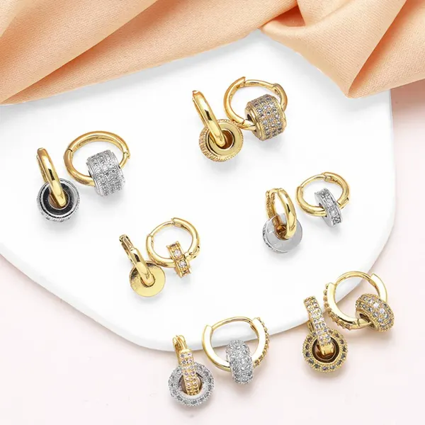 AS jewelry hot selling irregular pendant earrings female gold-plated zircon earrings earrings era344
