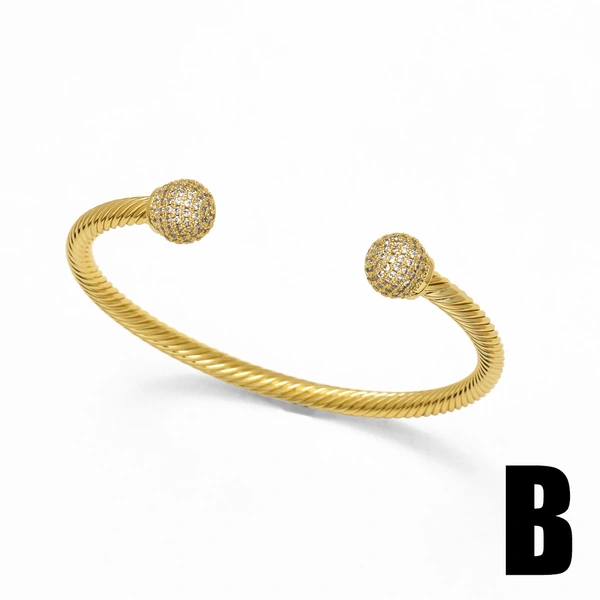 AS jewelry new hot selling fruit cherry full zircon cube gold-plated bracelet bracelet bre91 bangle