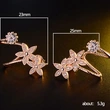 Exotic personality earrings double ear piercing flower zircon earrings one-piece earrings conjoined ear clips for women