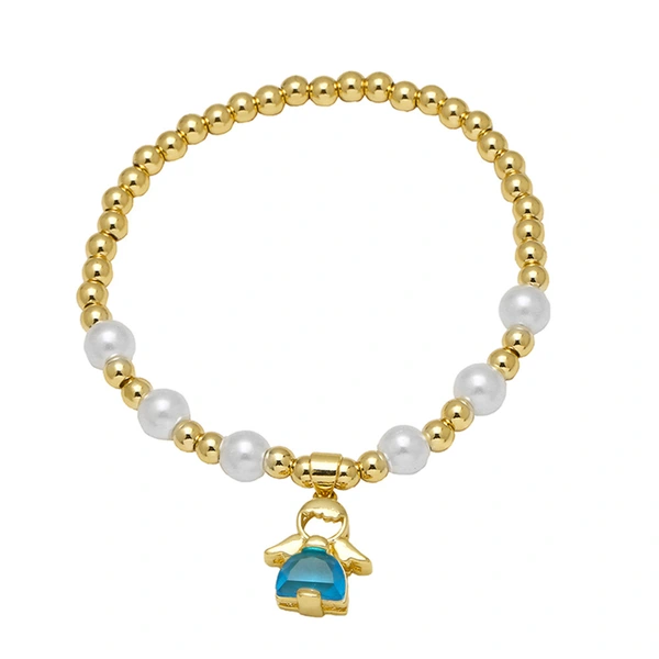 AS jewelry Europe and the United States hot selling angel pendant bracelet female real gold plated colored zircon bracelet hand jewelry brg42