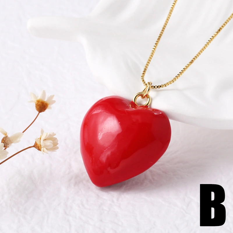 AS jewelry hot selling red heart shaped pendant necklace clavicle chain nkb216 necklace