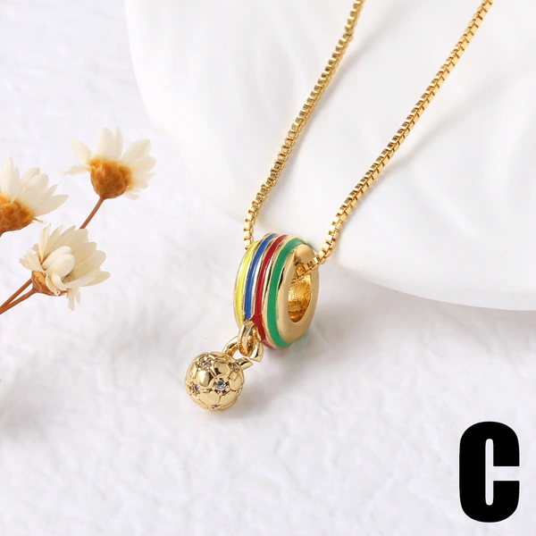 AS jewelry hot selling letter fe love pendant necklace female copper plated 18k gold clavicle chain nkb352