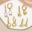 AS jewelry hot selling water drop heart pendant earrings female gold-plated zircon kitten earrings era266