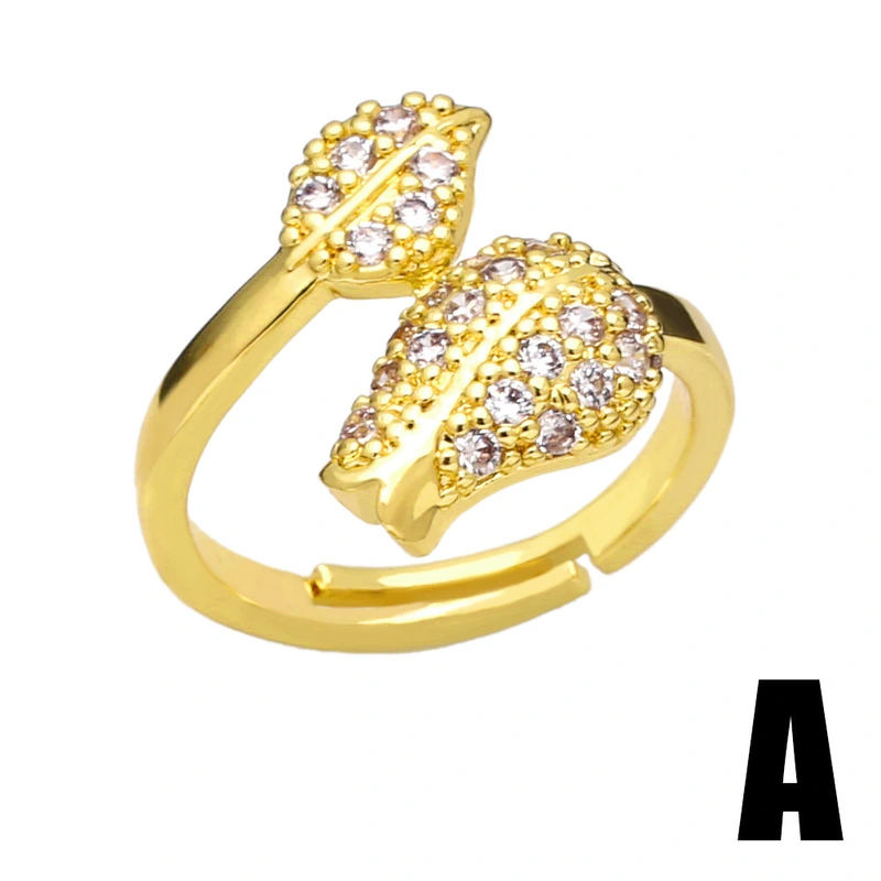 Clearance European and American creative personality dragonfly flower ring niche design super flash love zircon ring rir56