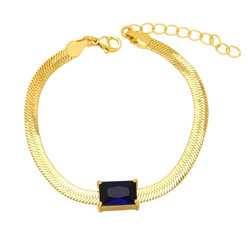 Clearance European and American cold style flat snake bone chain bracelet personality fashion zircon blade chain simple bracelet female brj58