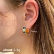 Xiaohongshu's hot-selling blue daisy earrings, simple C-shaped earrings, European and American celebrity floral earrings