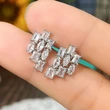 Trendy niche light luxury cold style earrings geometric splicing love repair fragment earrings for women