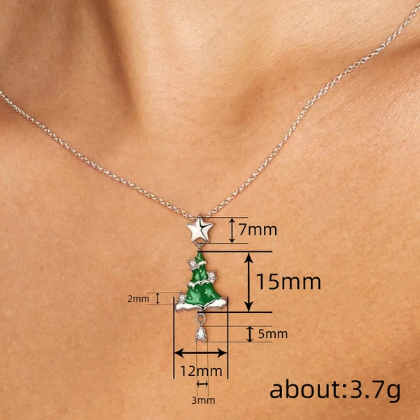  Christmas tree pendant necklace star fashion holiday pendant jewelry fashionable fresh accessories for women