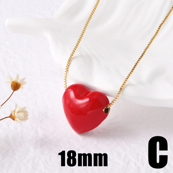AS jewelry hot selling red heart shaped pendant necklace clavicle chain nkb216 necklace