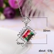 New pendant luxury geometric diamond colored gemstone necklace simulation tourmaline colored zircon clavicle chain