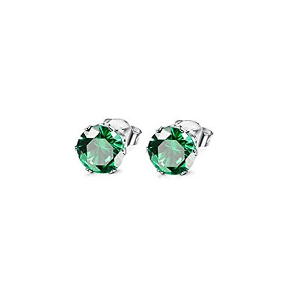 Hot selling classic six-claw colorful zircon earrings for men and women, mini colored gemstone earrings
