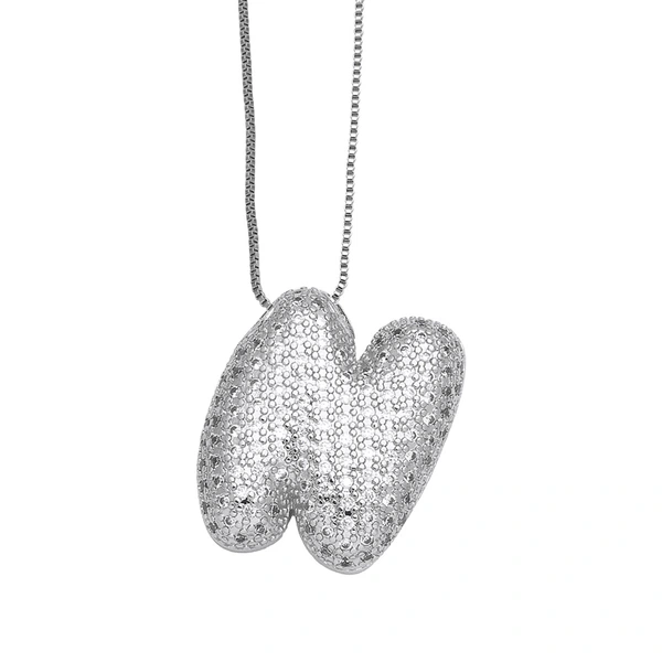 European and American hot-selling 26 English letters pendant necklace copper plated real gold inlaid with zircon clavicle chain nkq71