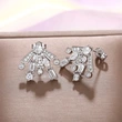 The same style of gorgeous fireworks earrings, sweet temperament, geometric zircon earrings, women's slim and fashionable earrings