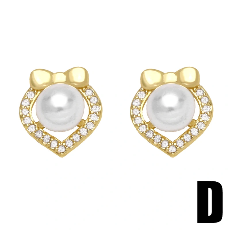 Niche high-end pearl heart earrings 2023 new trend earrings for women light luxury butterfly small earrings era012