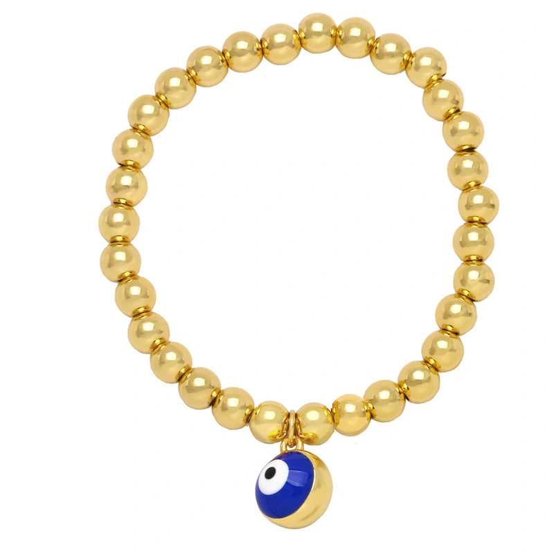 Clearance Europe and the United States hot selling devil eye bell bracelet female niche copper plated 18K gold bead bracelet brj83
