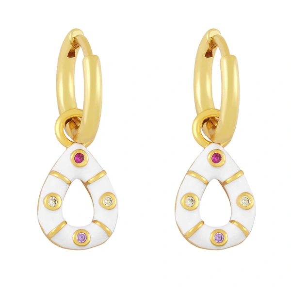 Clearance teardrop-shaped oil-drop zircon earrings simple and versatile candy-colored earrings sweet earrings for women erx98