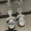 European and American style new hot-selling earrings teardrop-shaped floral leaf earrings bridal wedding high-end earrings
