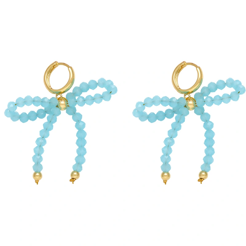 New color rice bead earrings for women European and American simple fashion gold-plated bow earrings earrings era217