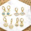 Hot selling devil eye earrings female niche personality European and American retro sun and moon earrings earrings ert45