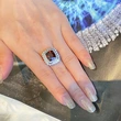  Hot selling new rings on live streaming, high-end fashion, elegant design, hand jewelry, geometric princess rings