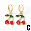 AS jewelry hot selling copper plated real gold fruit cherry pendant earrings earrings earrings female ery65