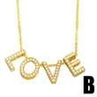 Simple and compact LOVE letter necklace female creative inlaid zircon love AMOR clavicle pendant clavicle chain nku66