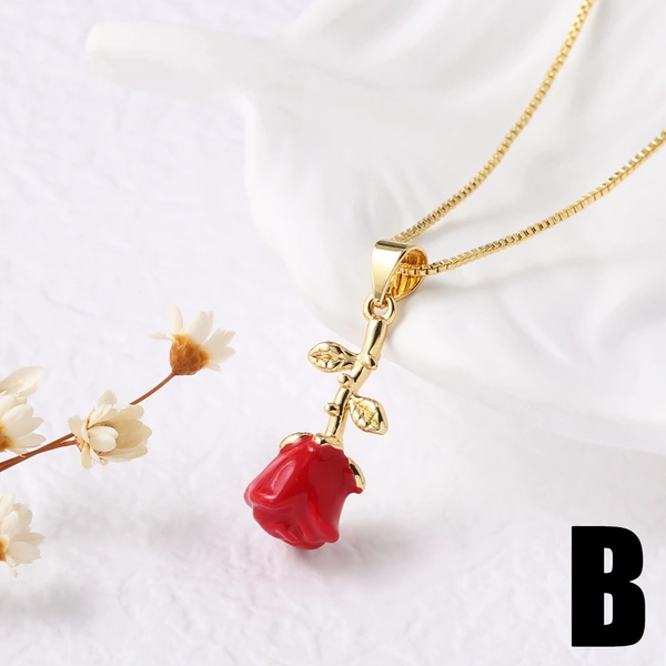 Jewelry Europe and America hot selling boy and girl rose pendant necklace clavicle chain nkn22 necklace