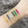 Jewelry colorful long bracelet European and American simple copper plated 18k gold bracelet hand jewelry wholesale brd23
