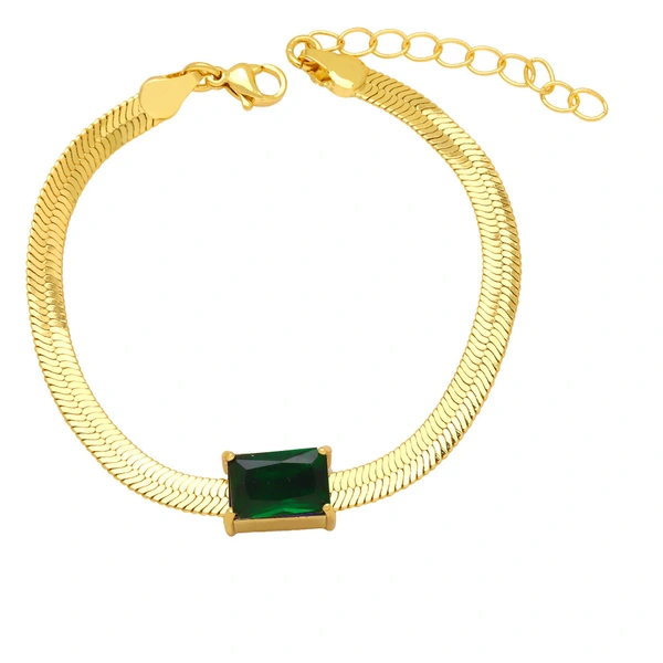 Clearance European and American cold style flat snake bone chain bracelet personality fashion zircon blade chain simple bracelet female brj58