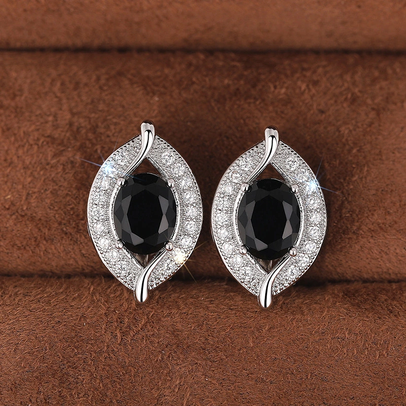  Micro-inlaid forest-style individual niche leaf earrings fashionable design sense light luxury jewelry daily matching earrings