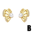 Niche high-end pearl heart earrings 2023 new trend earrings for women light luxury butterfly small earrings era012
