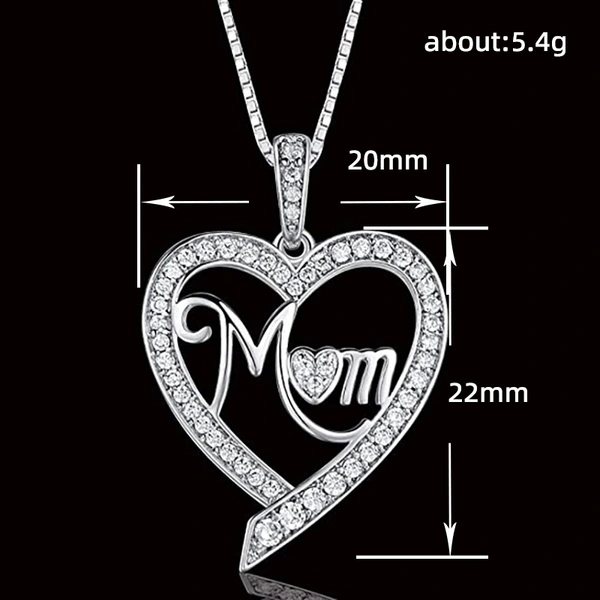 TEMU popular jewelry Mother's Day gift heart-shaped MOM necklace European and American new pendant