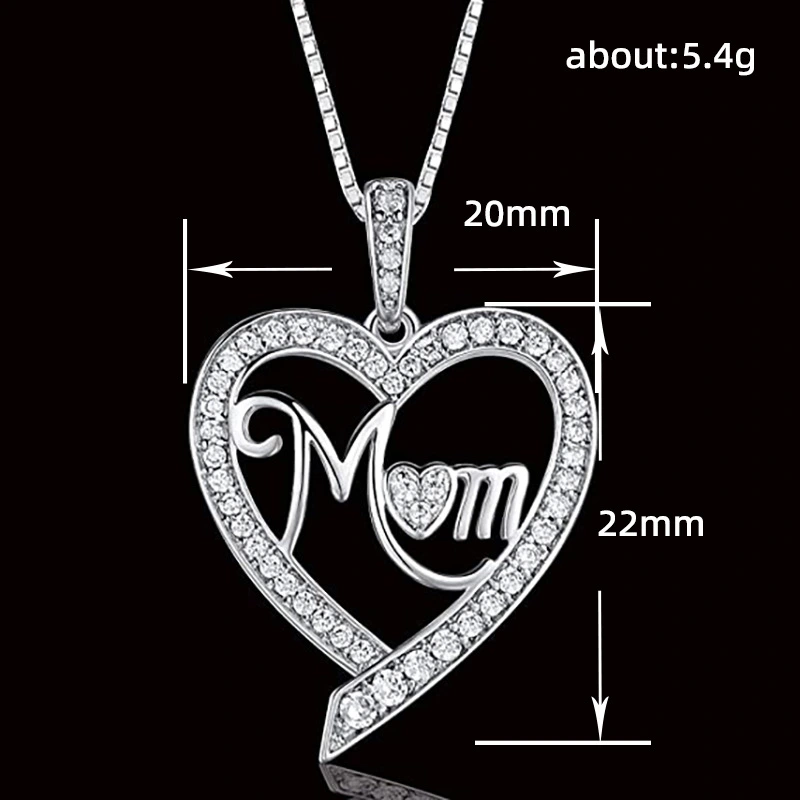 TEMU popular jewelry Mother's Day gift heart-shaped MOM necklace European and American new pendant