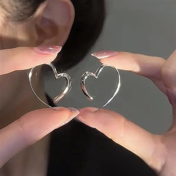  y2k gentle open heart earrings for women peach heart-shaped design earrings fashionable ladies matching accessories