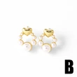 AS jewelry high-end pearl starfish heart copper plated real gold earrings earrings earrings era126