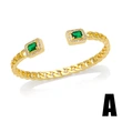 European and American new temperament retro emerald zircon bracelet niche light luxury high-end sugar cube bracelet brd77