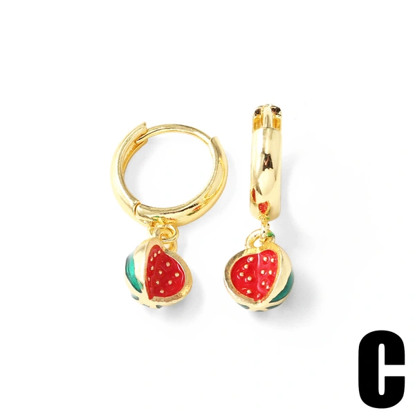 AS jewelry Europe and the United States hot selling red fruit cherry strawberry earrings earrings female erq68