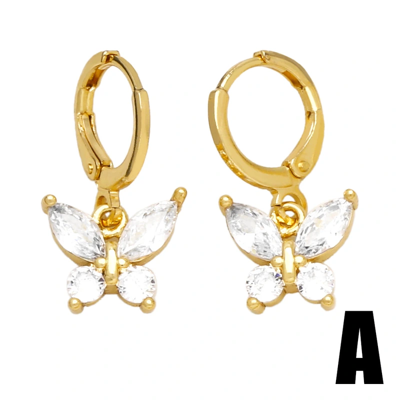 European and American INS style simple zircon butterfly earrings women's light luxury niche temperament all-match flower earrings wholesale ert95