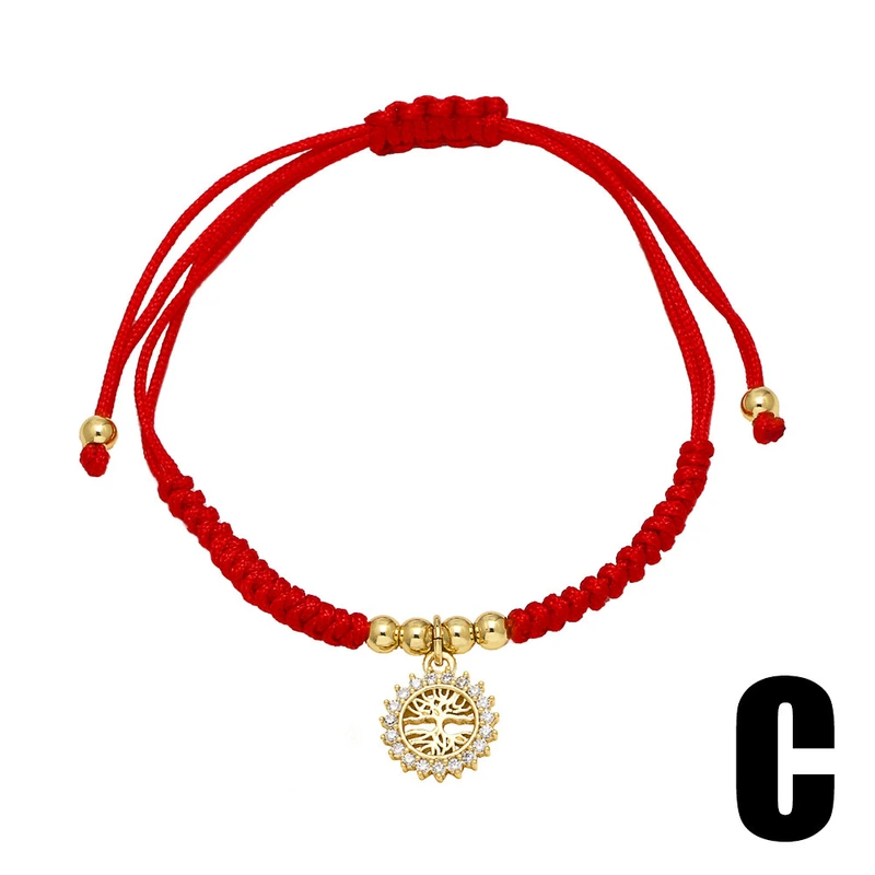 AS jewelry new hot style tree of life Our Lady pendant red hand rope adjustment hand jewelry bracelet female brm70