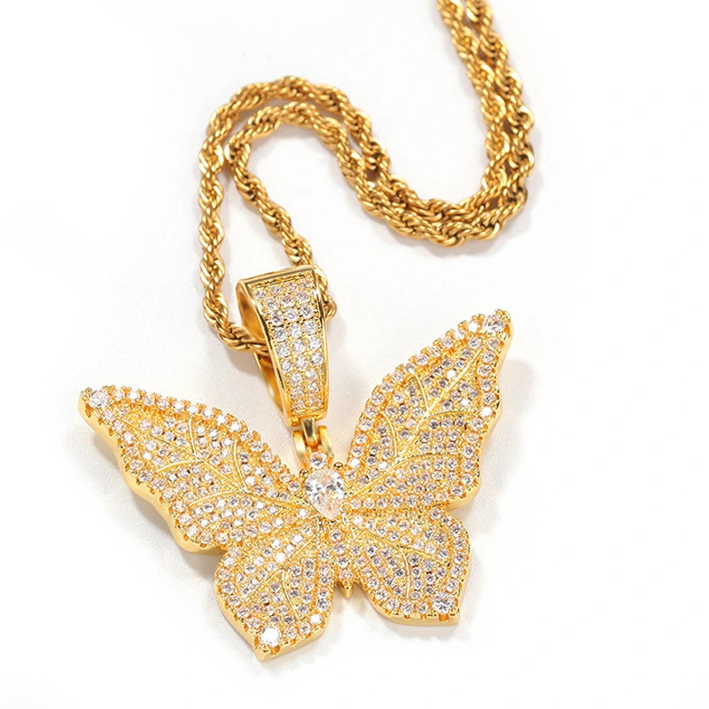 European and American hip-hop new butterfly pendant trend unisex street style necklace
