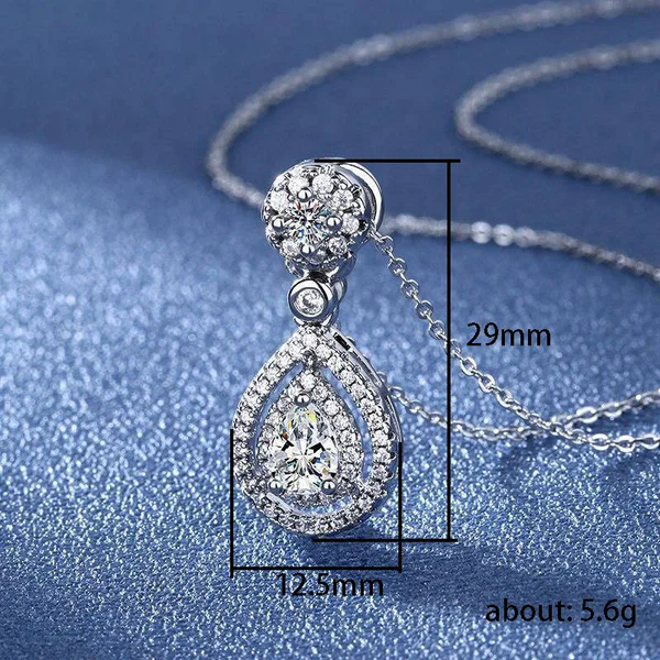Internet celebrity sweater necklace women's Korean version of the teardrop-shaped pendant niche design fashion simple clavicle chain