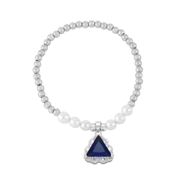 Clearance silver round bead bracelets niche high-end handmade beaded elastic rope hand jewelry wholesale brk37