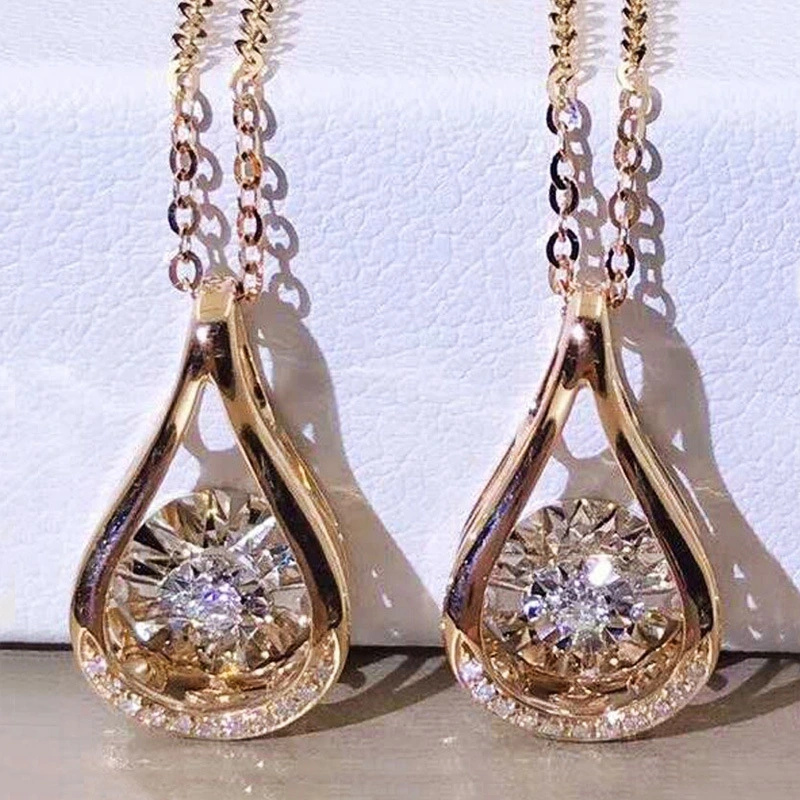 New French exquisite teardrop zircon necklace temperament simple versatile clavicle chain