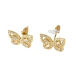 AS jewelry shopee butterfly earrings female copper plated real gold inlaid zircon earrings earrings ery03