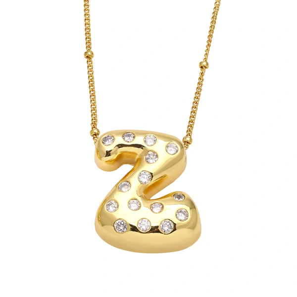 AS jewelry new fat 26 English letters pendant necklace gold-plated zircon clavicle chain nkq97